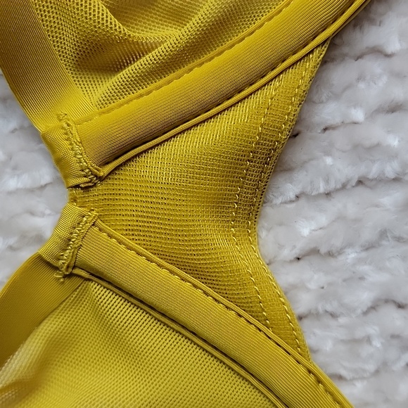 💗  CUUP The Plunge Mesh Underwire UW Bra Yellow Sun 34F 34DDD New - Picture 10 of 10